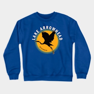 Lake Arrowhead in Wisconsin Heron Sunrise Crewneck Sweatshirt